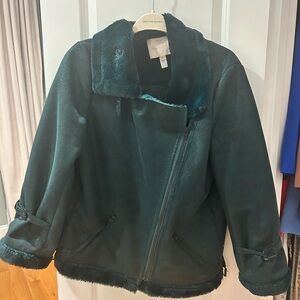 Hutch Dark Teal Teddy Jacket